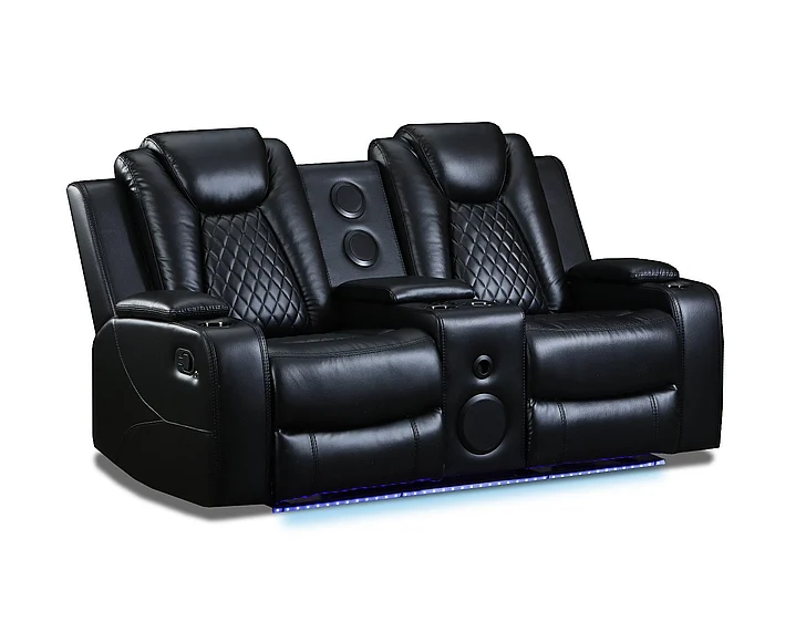 Peak Living 227 Reclining Loveseat w/Console With Speakers in Midnight MR22702-1534 CUSTOM ITEM