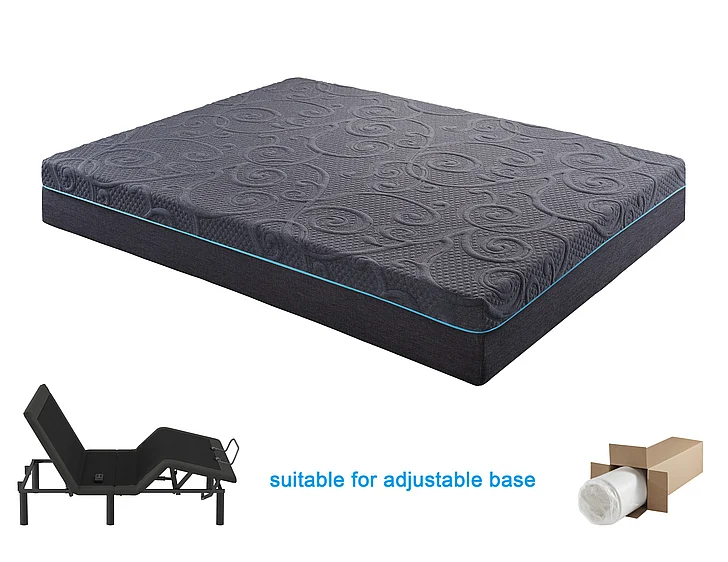 Homelegance Mira 11" Twin Gel-Infused Memory Foam Hybrid Mattress in Dark gray MT-H11T