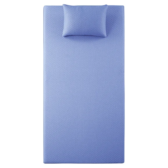 Homelegance Leo 7" Blue Twin Gel-Infused Memory Foam Mattress and Pillow Set in Blue MT-PG07BLT