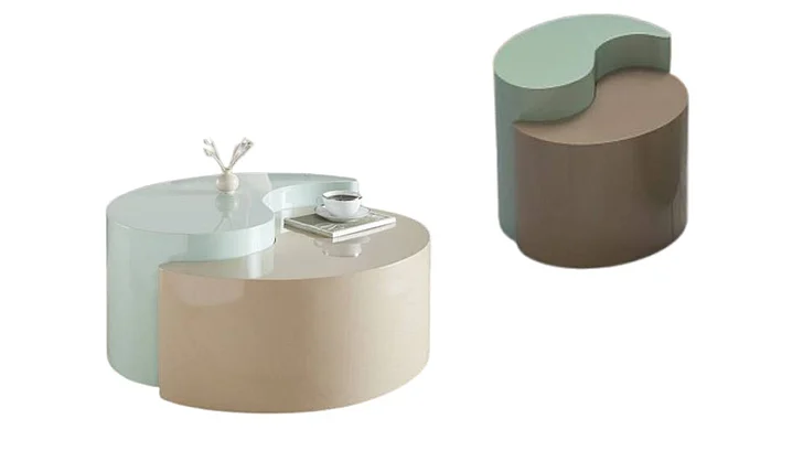 Galaxy Home Ying Yang 2pc Occasional Set in Mint and Taupe