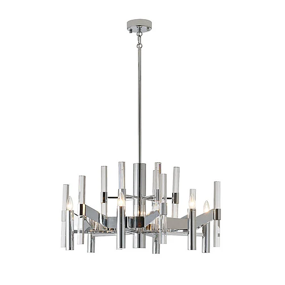 Bethel Two Tier Chrome Metal Frame Chandelier MU01