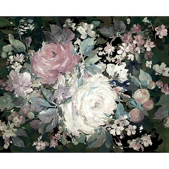York D23-Mural Resource Library Impressionist Floral Pink Wall Mural MU0247M