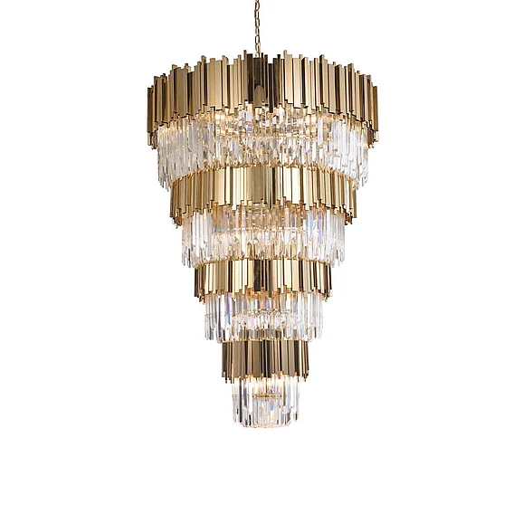 Bethel Four Tier Gold Bar Frame Chandelier MU66
