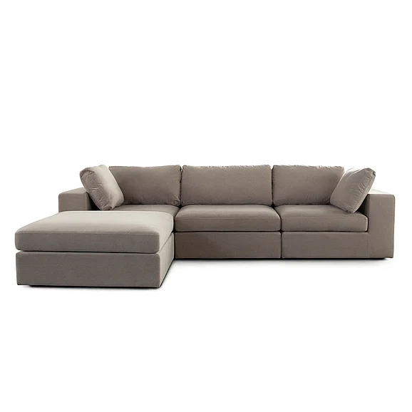 Diamond Sofa Muse 4pc Modular Set in Winter Mink Performance Velvet