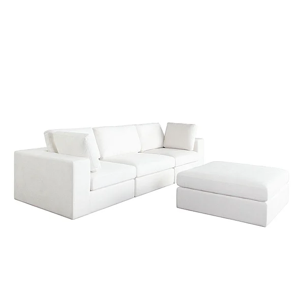 Diamond Sofa Muse 4pc Modular Set in Mist White Performance Fabric
