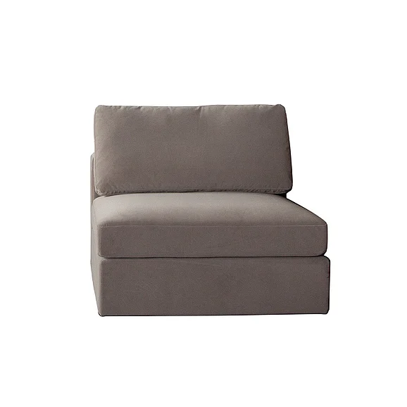 Diamond Sofa Muse Armless Chair in Winter Mink Performance Velvet MUSEACMK