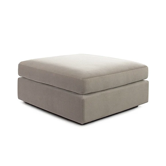 Diamond Sofa Muse Ottoman in Winter Mink Performance Velvet MUSEOTMK