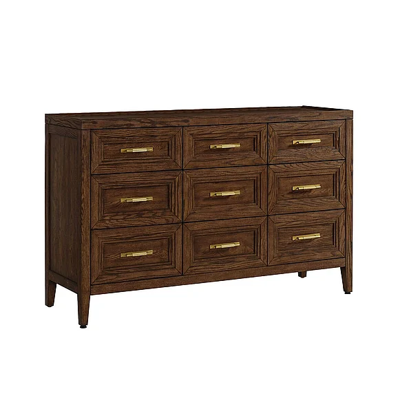 Intercon Furniture Marlow 9-Drawer Dresser in Sable MW-BR-8309-SBL-C