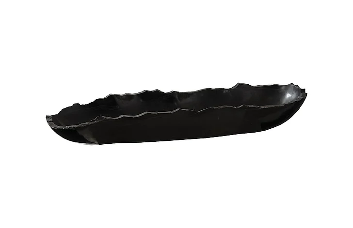 Phillips Collection Aragonite Canoe Small Bowl in Black MX106696