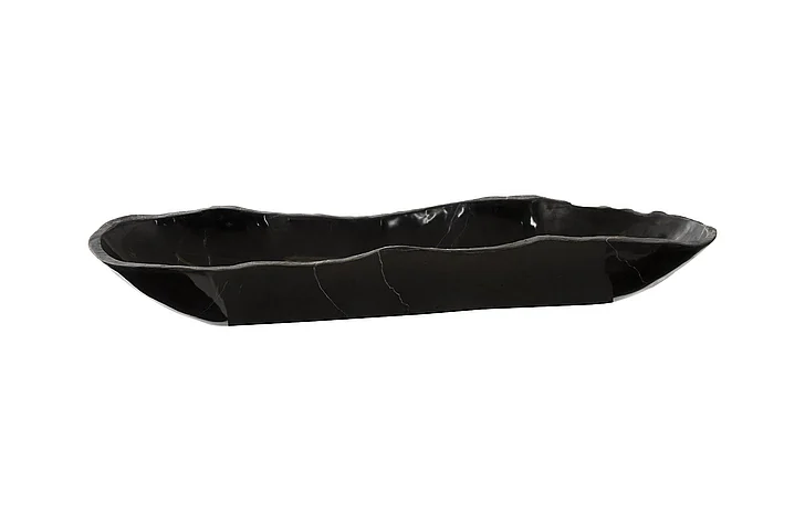 Phillips Collection Aragonite Canoe Medium Bowl in Black MX106896