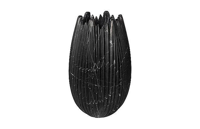 Phillips Collection Marble Cocoon Large Vase in Black MX118484