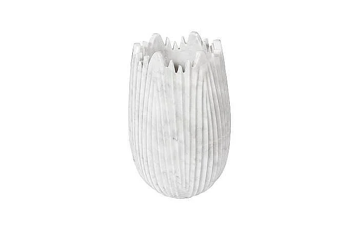 Phillips Collection Marble Cocoon Small Vase in White MX118485