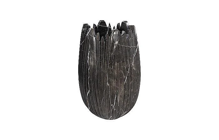 Phillips Collection Marble Cocoon Small Vase in Black MX118486