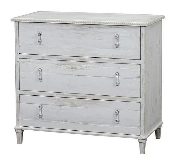 Artesia Ellen 3 Drawer Chest Recycled Pine in Antique White N4-A1116