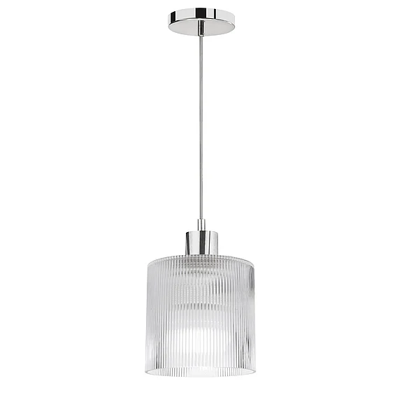 Dainolite 1LT Pendant, PC w/ FL Glass NAD-71P-PC-FL