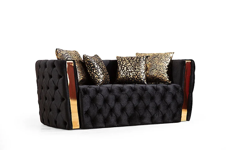 Galaxy Home Naomi Loveseat in Black 698781152317