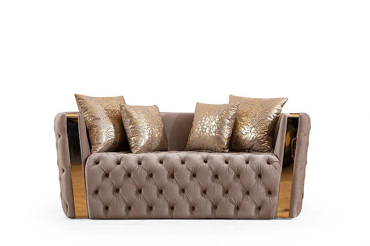 Galaxy Home Naomi Loveseat in Taupe 698781396773