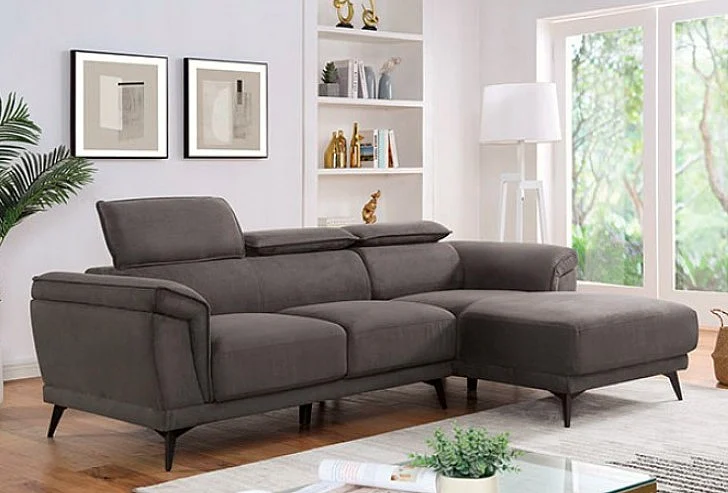 Furniture of America Napanee Sectional in Dark Gray CM6254GY