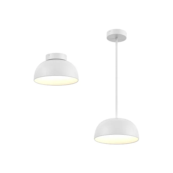 Dals Lighting 12in Fixture - 2In1 Pendant and Flush Mount Napa - White NAPF12-CC-UNV-WH