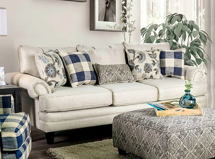 Furniture of America Nash Sofa in Ivory SM8101-SF