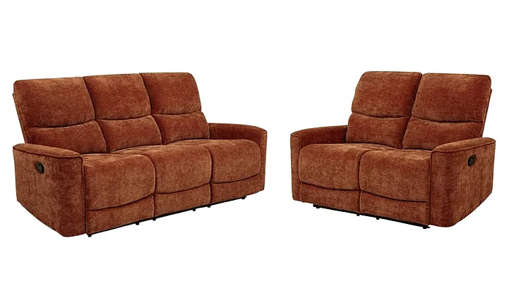 Coaster Navarro 2pc Reclining Living Room Set in Burnt Orange
