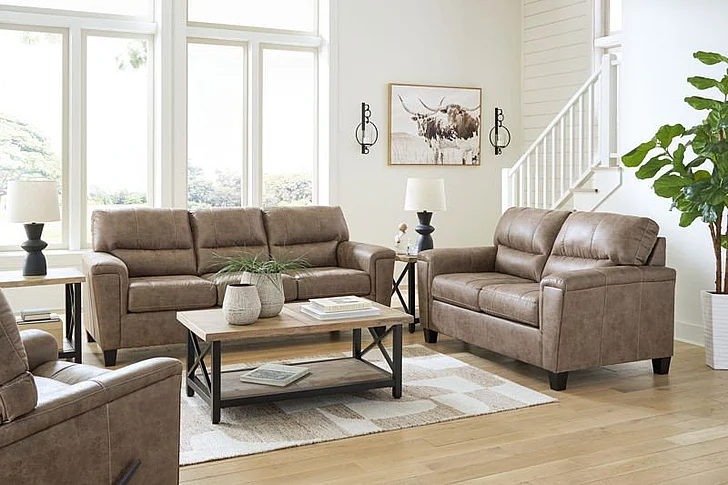 Navi 3pc Sofa Living Room Set in Fossil