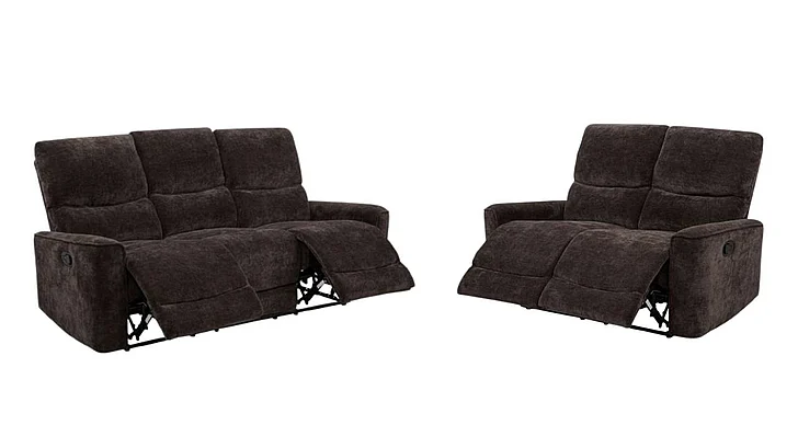 Coaster Navarro 2pc Reclining Living Room Set in Dark Brown