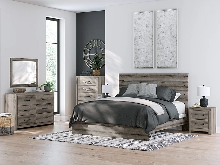 Fondenlane 5-Piece Panel Bedroom Set in Brown Gray