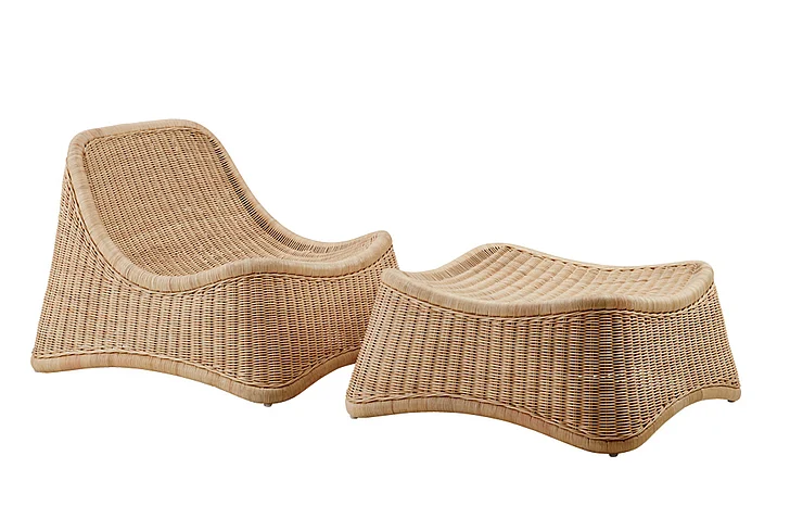 Sika-Design Icons Chill Lounge w/ Stool in Core Natural ND-20