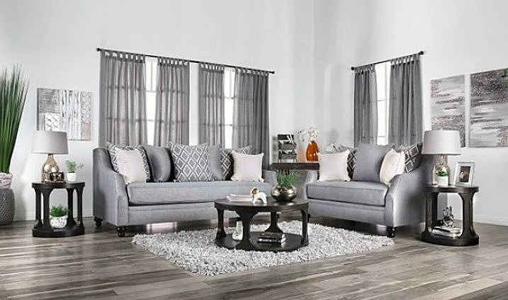 Furniture of America Nefyn 2pc Living Room Set in Gray