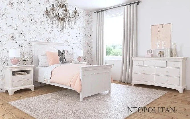 My Home Furnishings Neopolitan 2pc Bedroom Set in in Creamy White