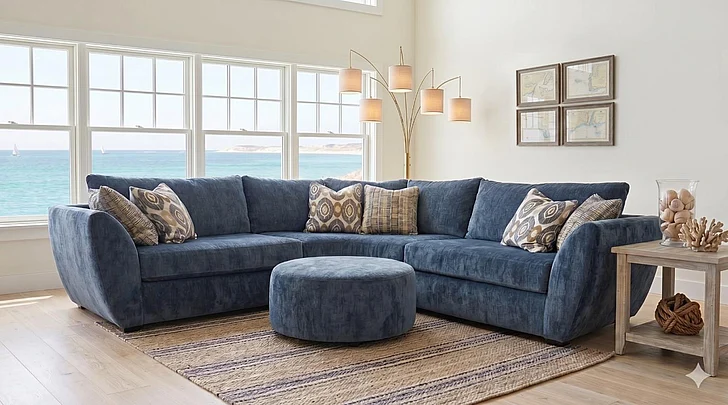 Corinthian Presley 3pc Sectional Set in Luscious-Marine