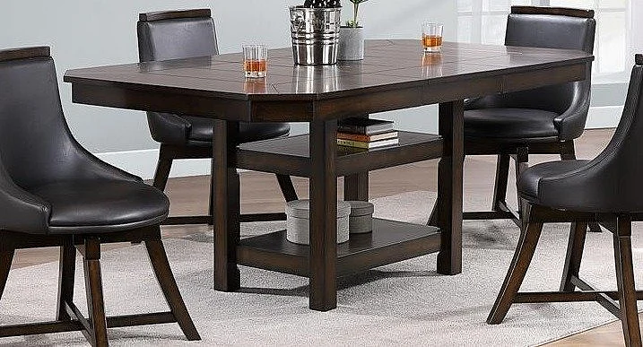Urban Styles New Haven Brown Table W/ Adjustable Height Brown in 1460;1461