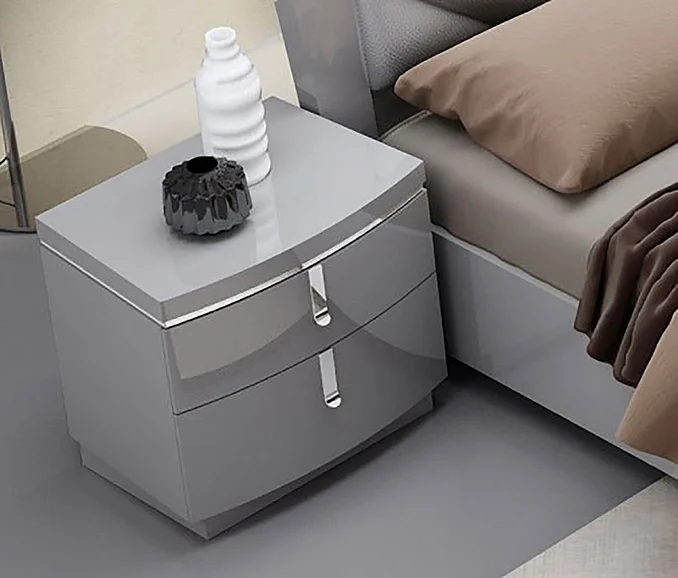J&M New York 2 Drawer Nightstand in Grey 18215-NS PROMO