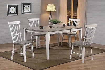 Urban Styles Newark 5pc Dining Table Set in Smoke Gray/Almond