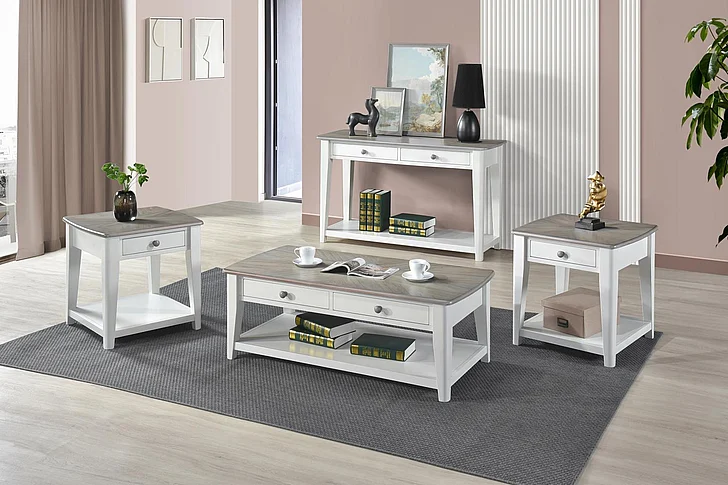 Urban Styles Newark 3pc Occasional Table Set in Cream
