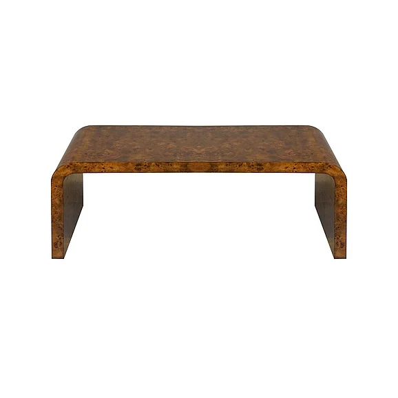 Worlds Away Newbury Dark Burlwood Waterfall Coffee Table NEWBURY DBW