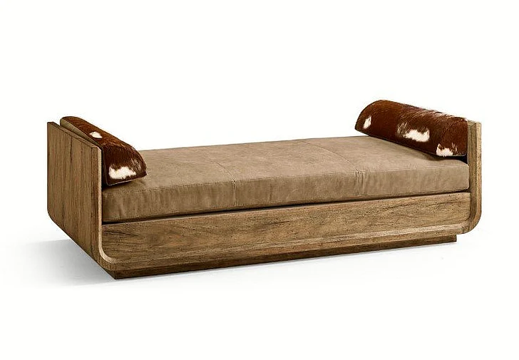 Jonathan Charles Stone Ridge Leather & Hide Daybed in Tully Light Acacia 491282-TLA-L045
