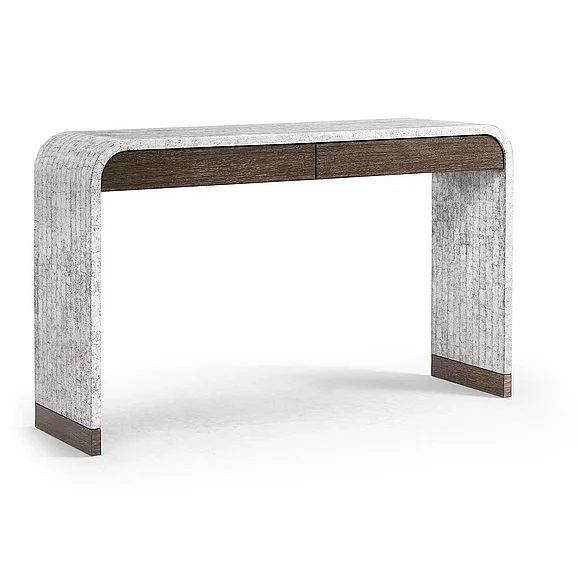 Jonathan Charles JC Modern Gaia Console Table in White Smoke Eggshell 500541-EC001
