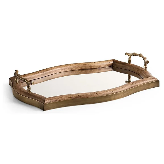 Jonathan Charles Palm Court Haven Large Tray in Acacia 491357-PCA-L