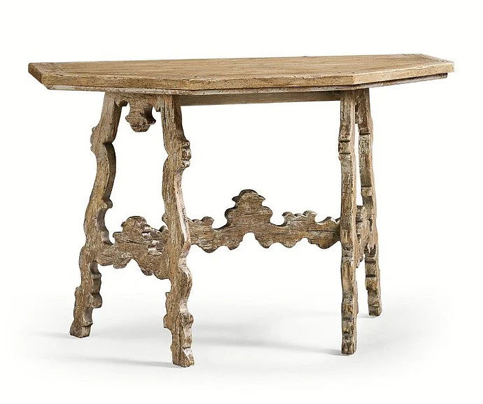 Jonathan Charles Caldera Curved Console Table in Light Spain Painted Walnut 491242-LSW
