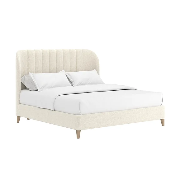 A.R.T. Furniture Dante Queen Wide Channel Upholstered Bed in Custard