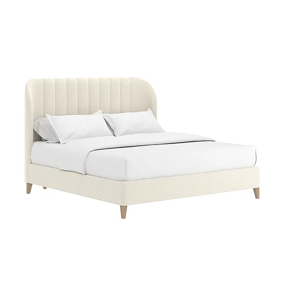 A.R.T. Furniture Dante King Wide Channel Upholstered Bed in Custard
