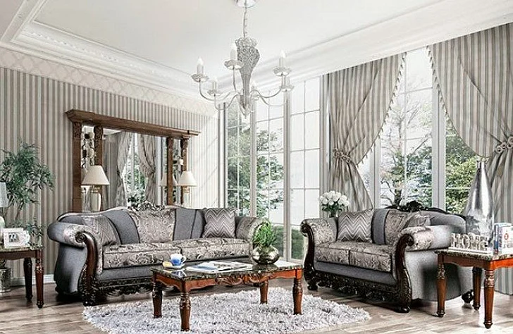 Furniture of America Newdale 2pc Living Room Set in Gray