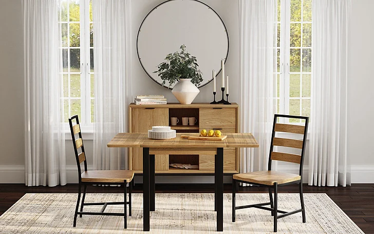 Intercon Furniture Newport 4pc Drop Leaf Table Set in Natural Oak