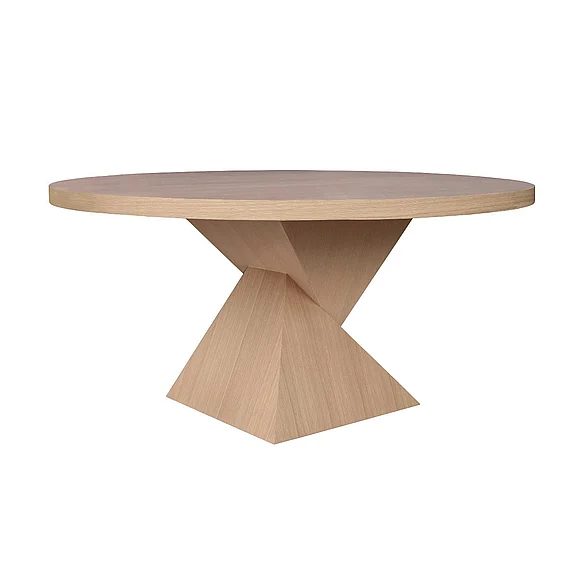 Worlds Away Newport Sculptural Base Dining Table in Natural Oak NEWPORT NO CLOSEOUT