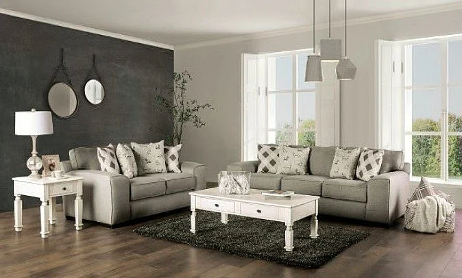 Furniture of America Newry 2pc Living Room Set in Gray