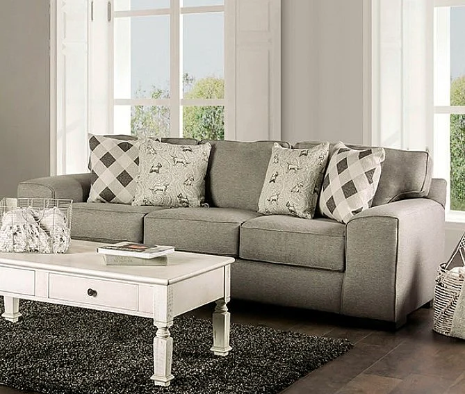 Furniture of America Newry Sofa in Gray SM6091-SF