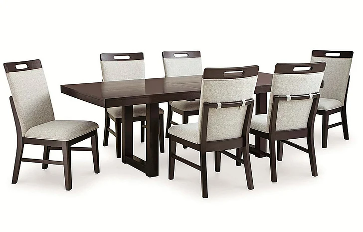 Neymorton 7pc Dining Room Set in Brown D618