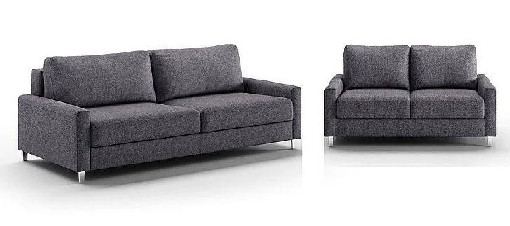 Luonto Nico 2pc Sofa Sleeper Living Room Set - Rene 04 - 234/9 Chrome